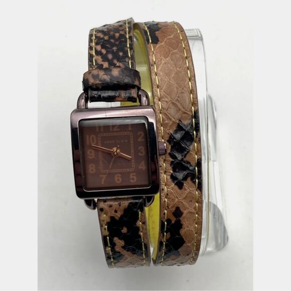 Bracelet Watch 21mm Wrap Around Womens Anne Klein New Battery - Leather Band - Picture 2 of 10